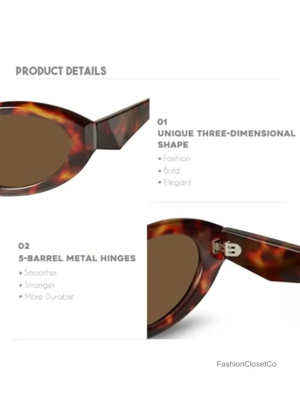 Oval Cat Eye Sunglasses Retro Y2K UV400 Protection
